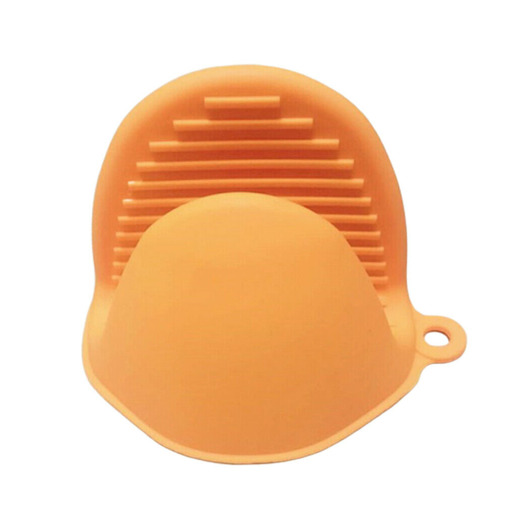 Yellow & Orange Silicone Gloves Oven Pot BBQ Baking Hand Clip Protector