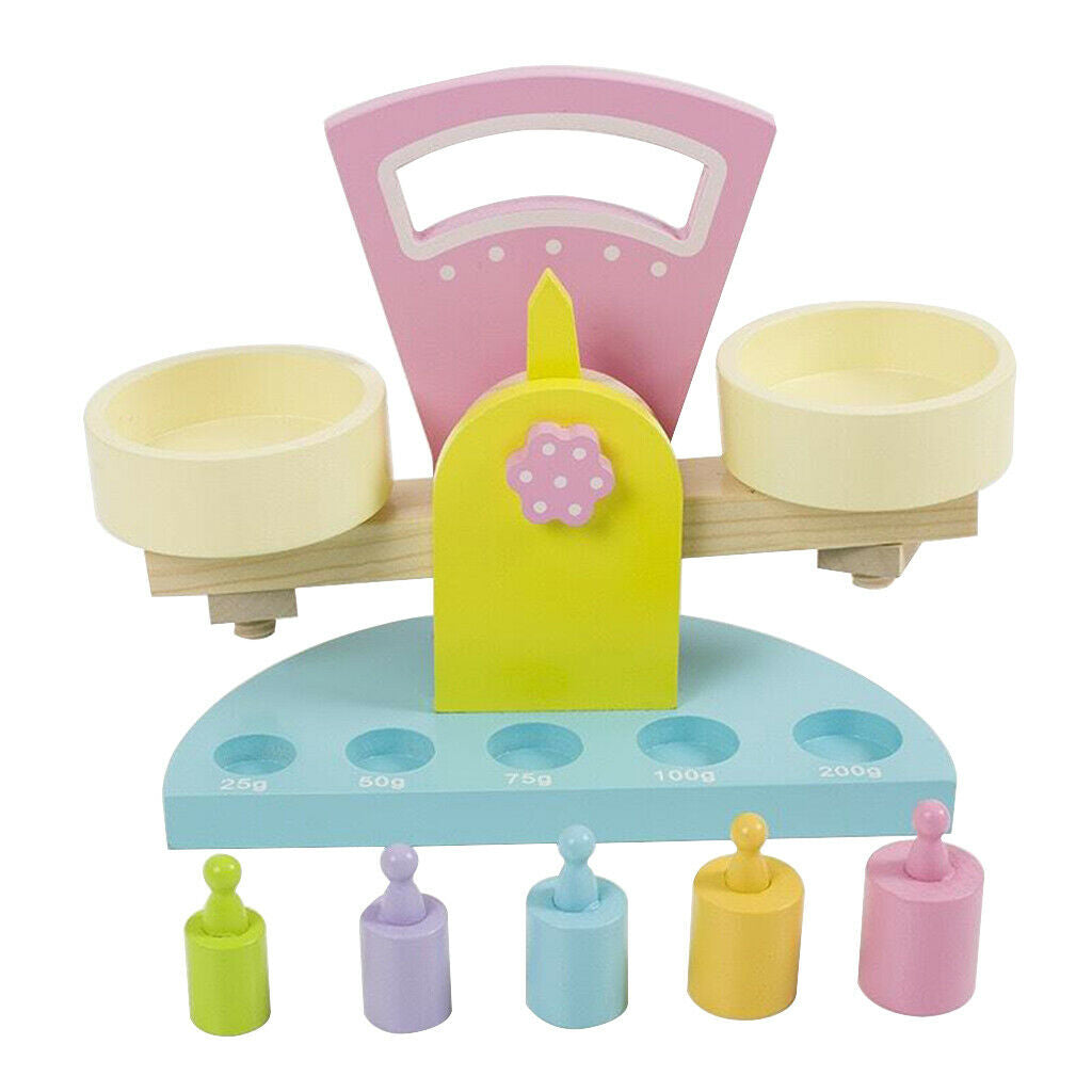 Wooden Balance Scale Kids Toddler Educational Toys Early Learning Toys
