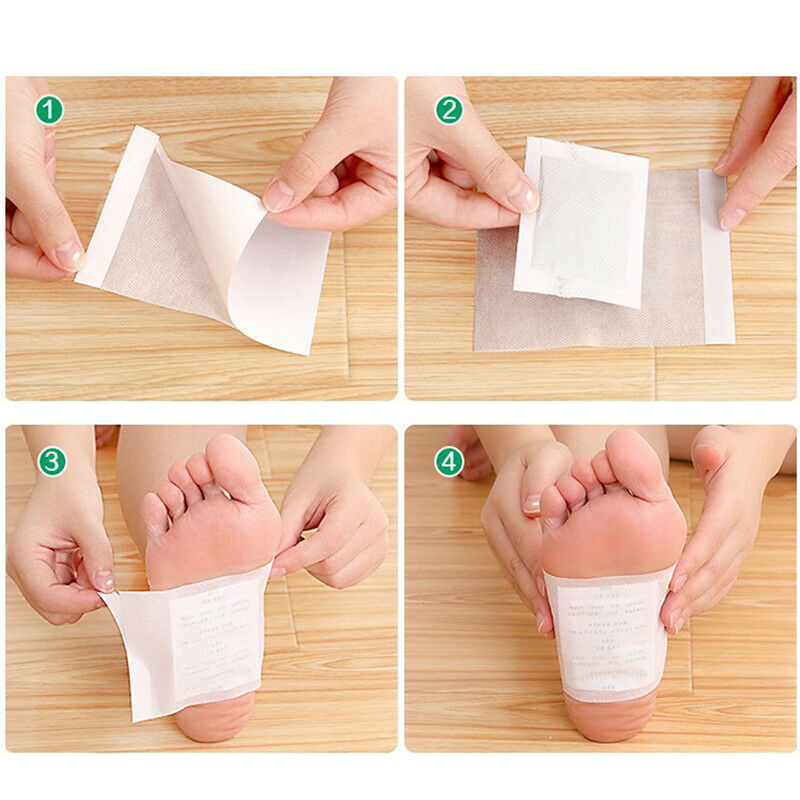 4 Bag/8Pcs Foot Pad Patch Body Massager Bamboo Herbal Plaster Stress Relief BDAU