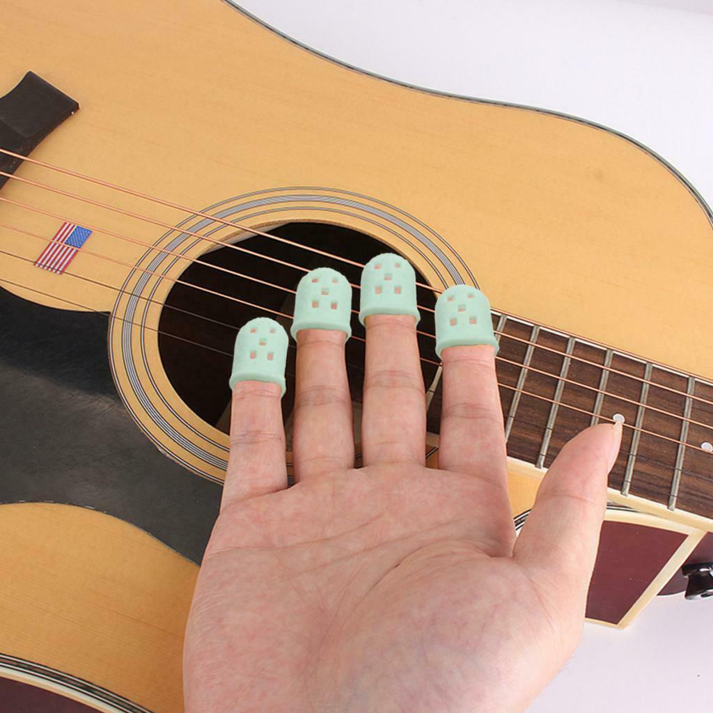 2pcs Soft Guitar Kalimba Thumb Picks Finger Protector for Beginner Green