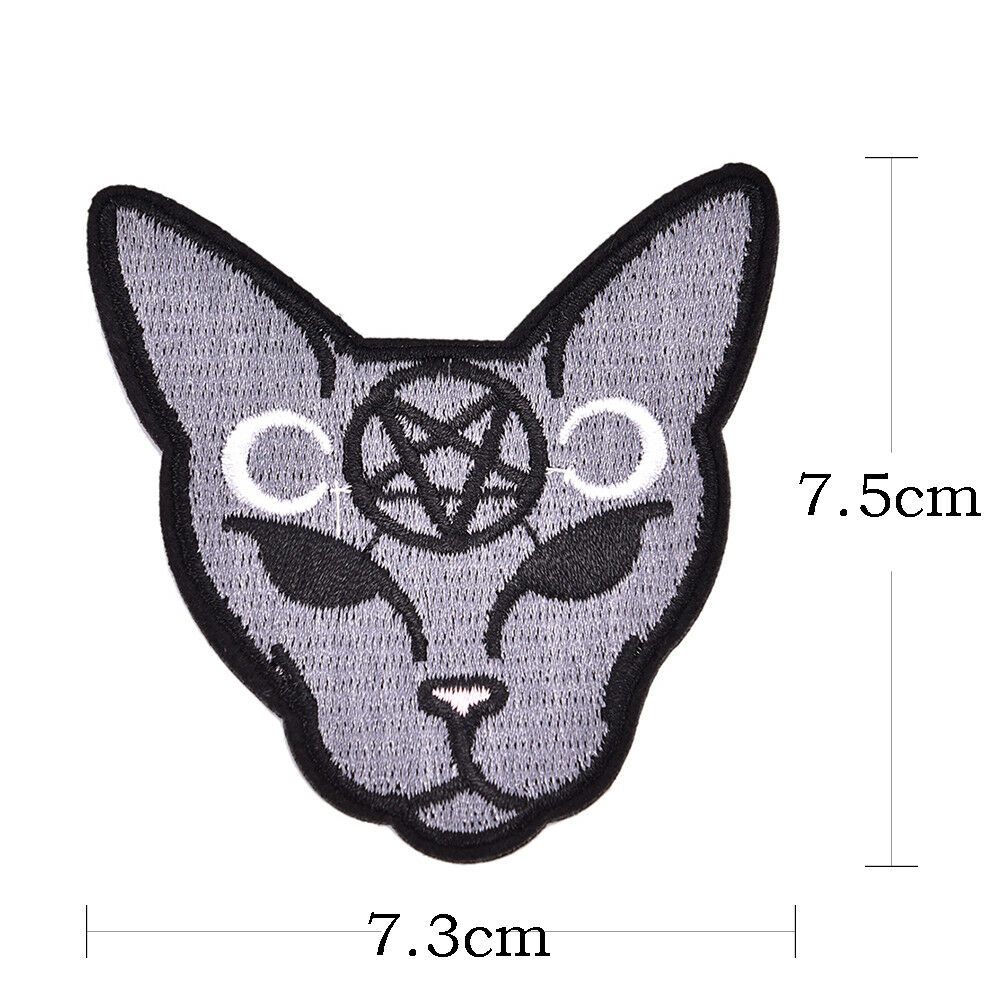 2pcs/lot Gothic Cat Sew Iron On Patch Embroidery Sewing DIY Halloween Appl.l8