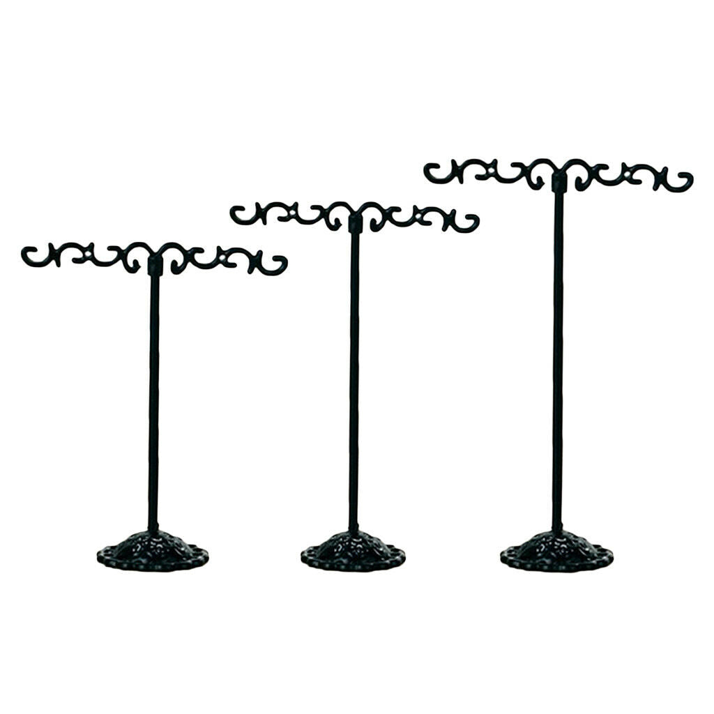 3Pcs Jewelry Holder Display Stand Earrings T Bar Hanger Necklace Storage Rack 01
