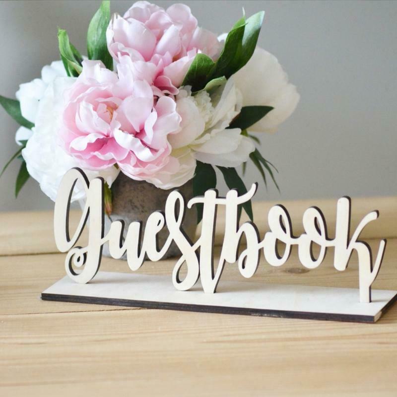Cute Wooden Guestbook Sign Wedding Decor Freestanding Sign Decoration DIY Gift