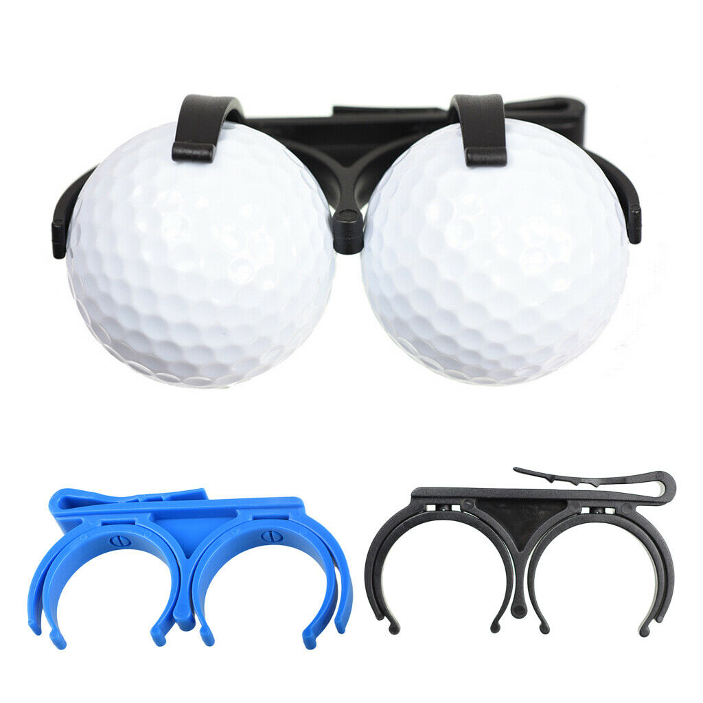 Lots 2 Plastic Golf Ball Holders Clip Belt Clamp for Golfer Club Black/Blue