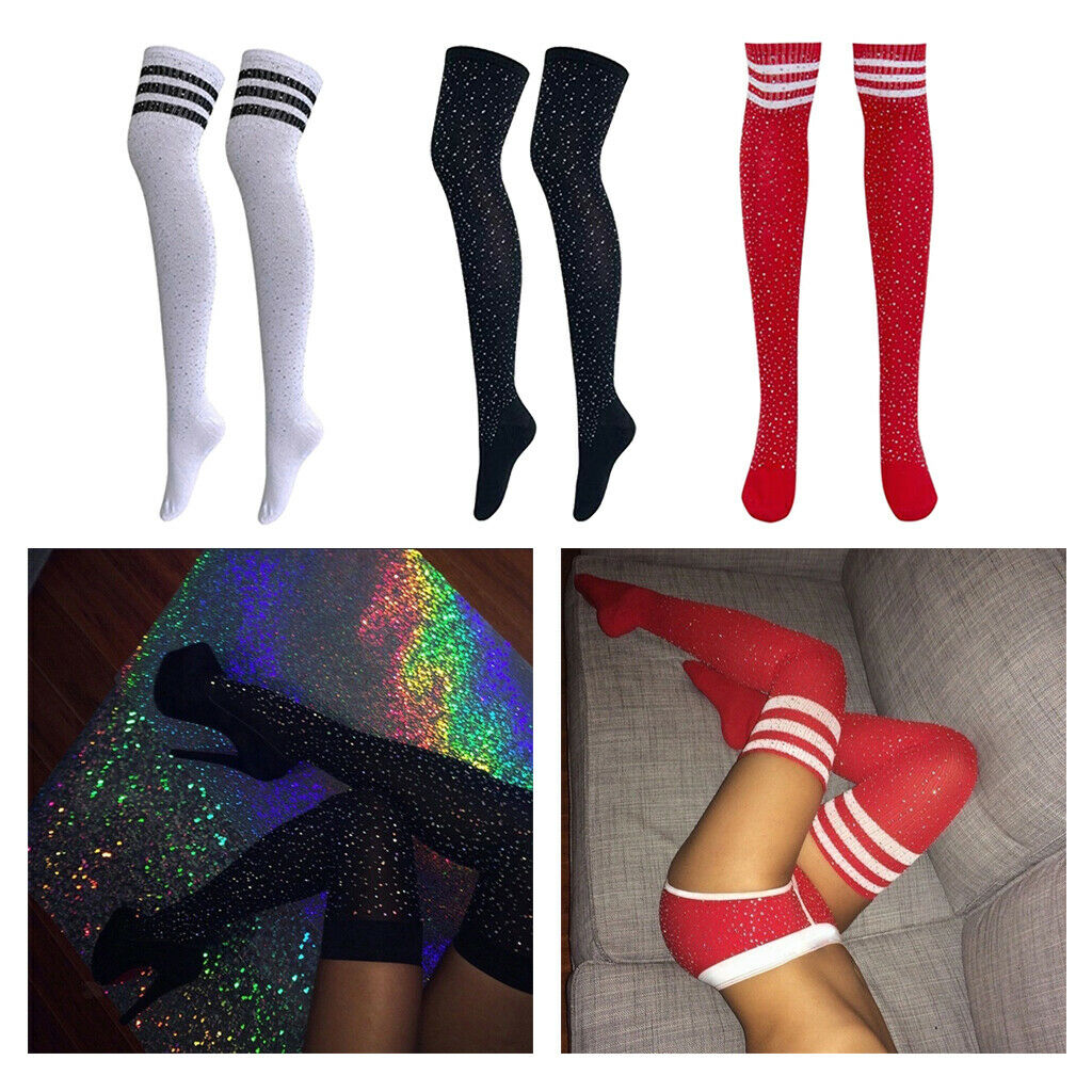 3 Pair Women's Stripes Tube Over Knee High Socks Stockings Socks Leg Warmer