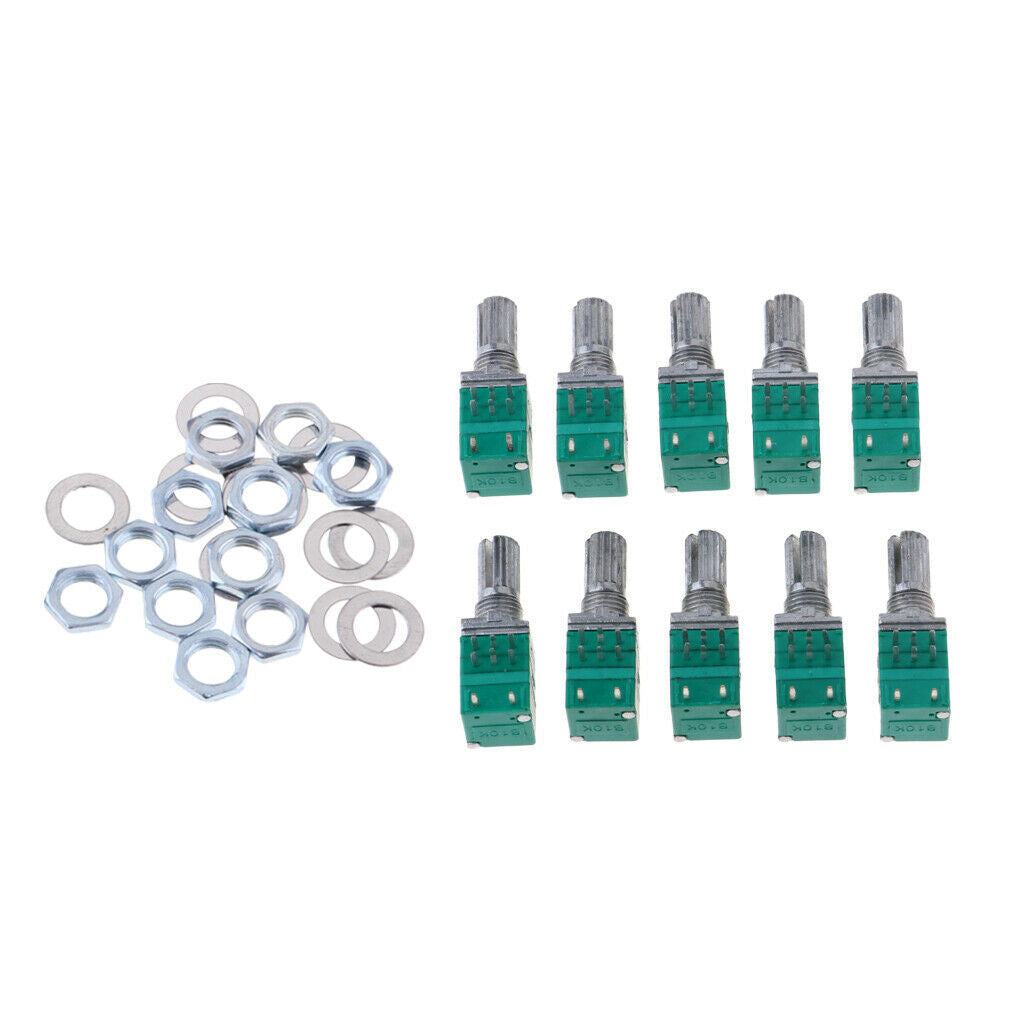 10 Pcs B10K Seal Potentiometer Double 8 Pin Audio Pot For Amplifier
