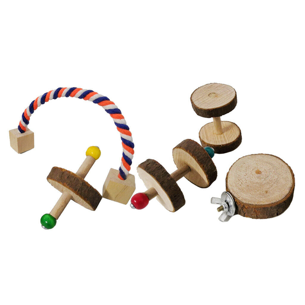 5pcs/pack Wooden Small Animals Hamster Exercise Toys Pets Accessories