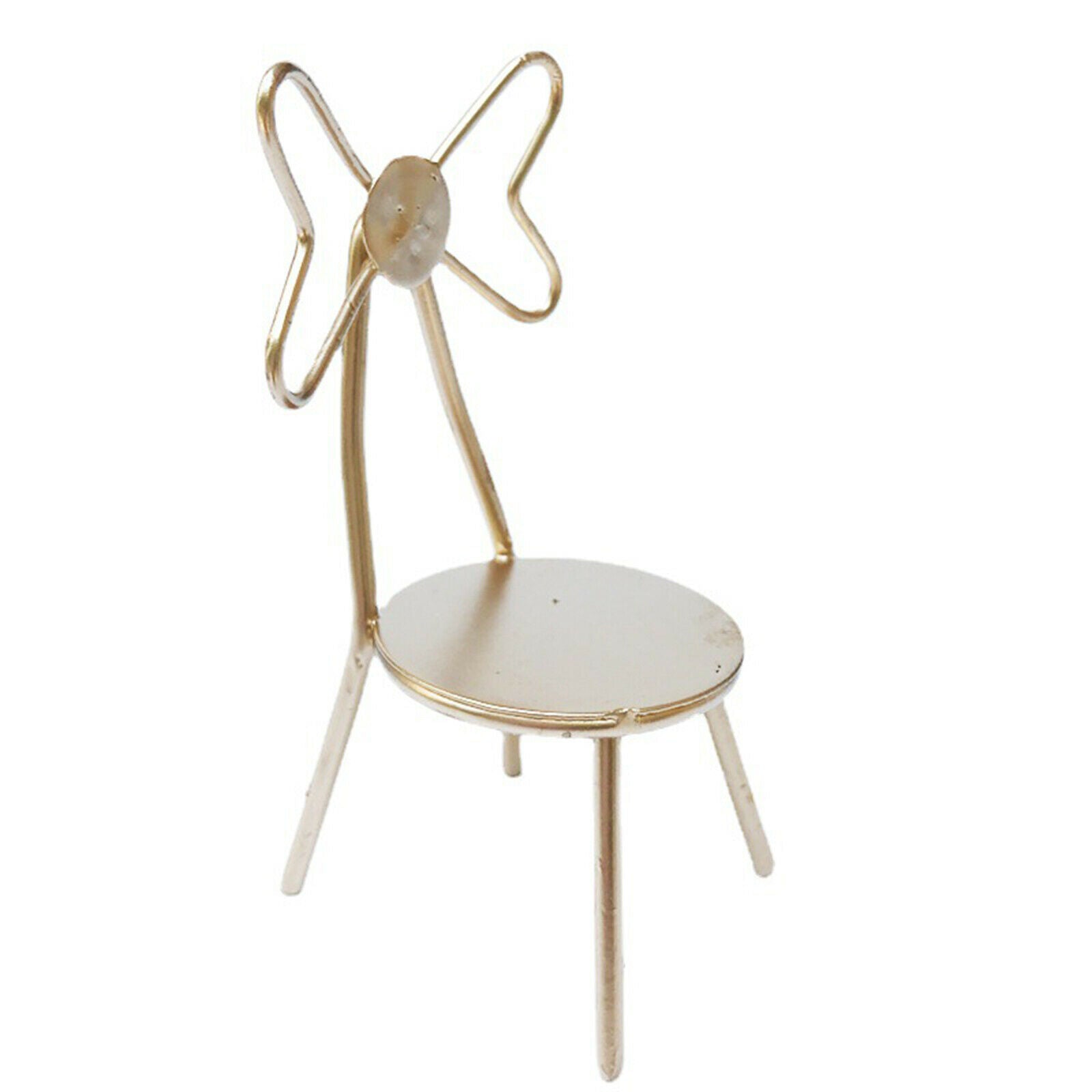 1/12 Scale Metal Chairs Simulation Fairy Garden Furniture Supplies Ornaments