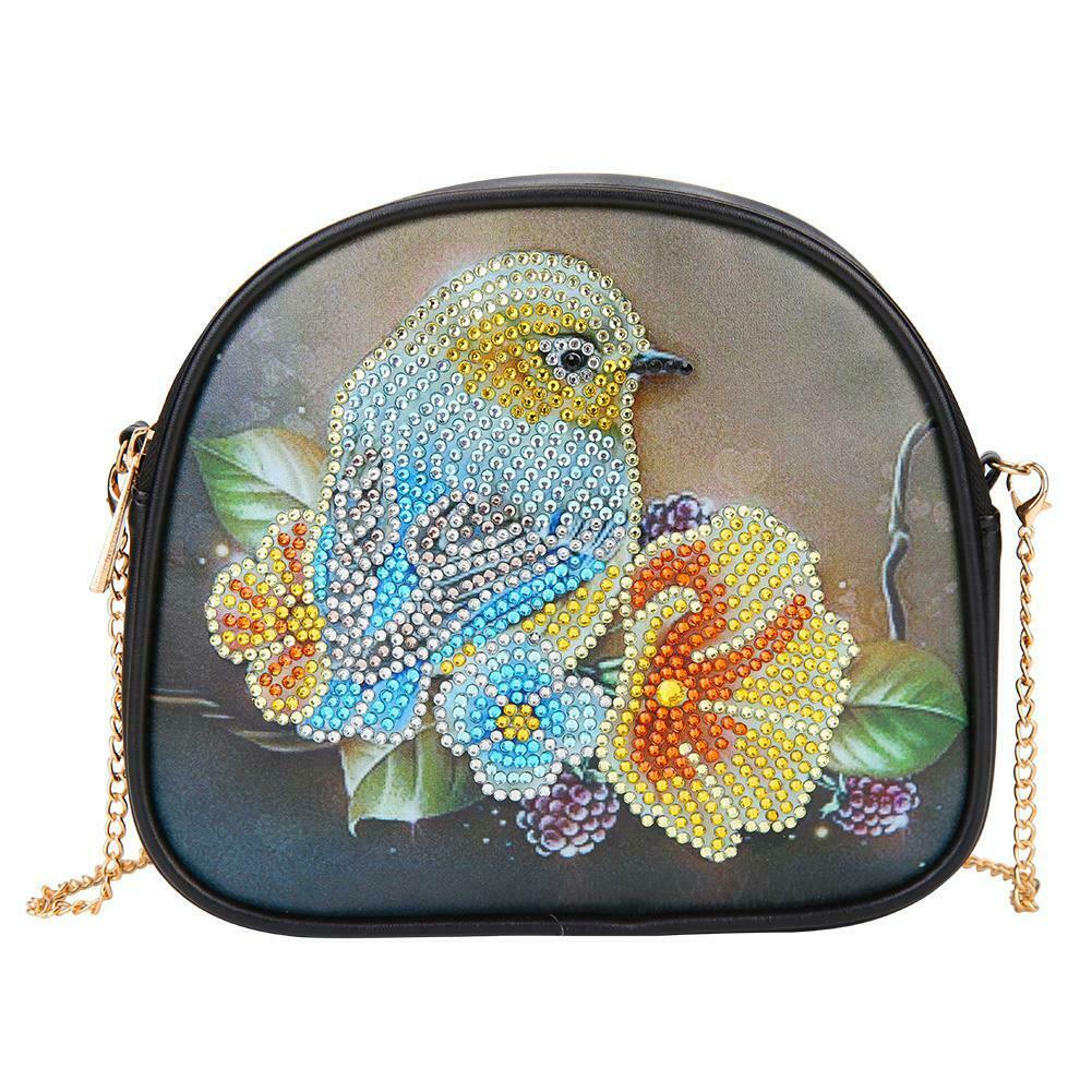 DIY Bird Special Shaped Diamond Painting Leather Chain Shoulder Bags Gifts @