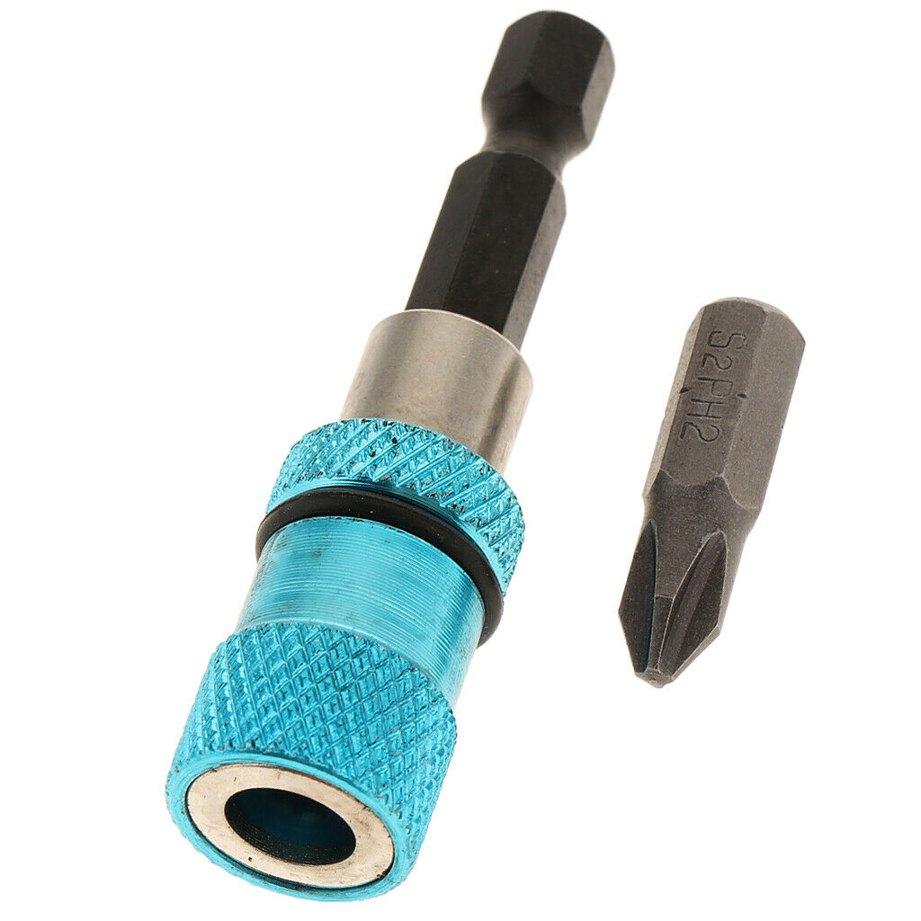 1/4 Hex Shank Quick Release Screwdriver Extension Bit Holder Set 60mm
