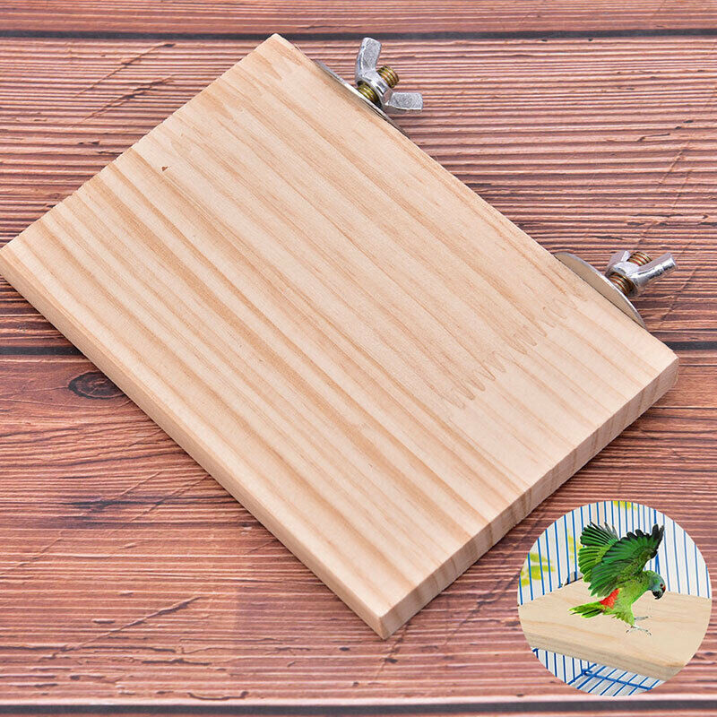 Parrot Bird Standing Platform Wood Square Cage Board Hamster Pet Budgie T.l8
