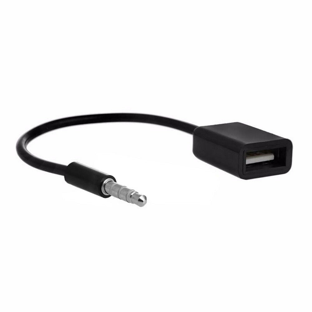 For Car MP3 3.5mm Male AUX Audio Plug Jack To USB 2.0 Female Converter Cable New