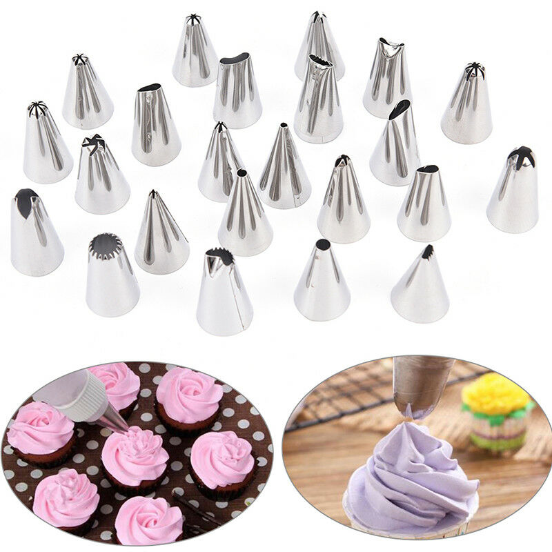 24pcs Icing piping nozzles pastry tips cake sugarcraft decorating bakery to Lt