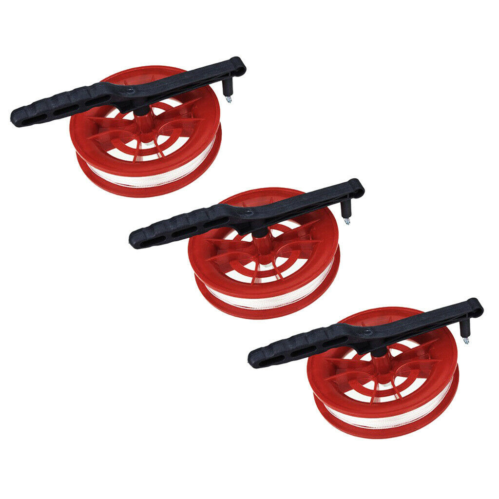 3 Pieces Fire Wheel Kite Winder Tool Reel Handle with   Twisted Line