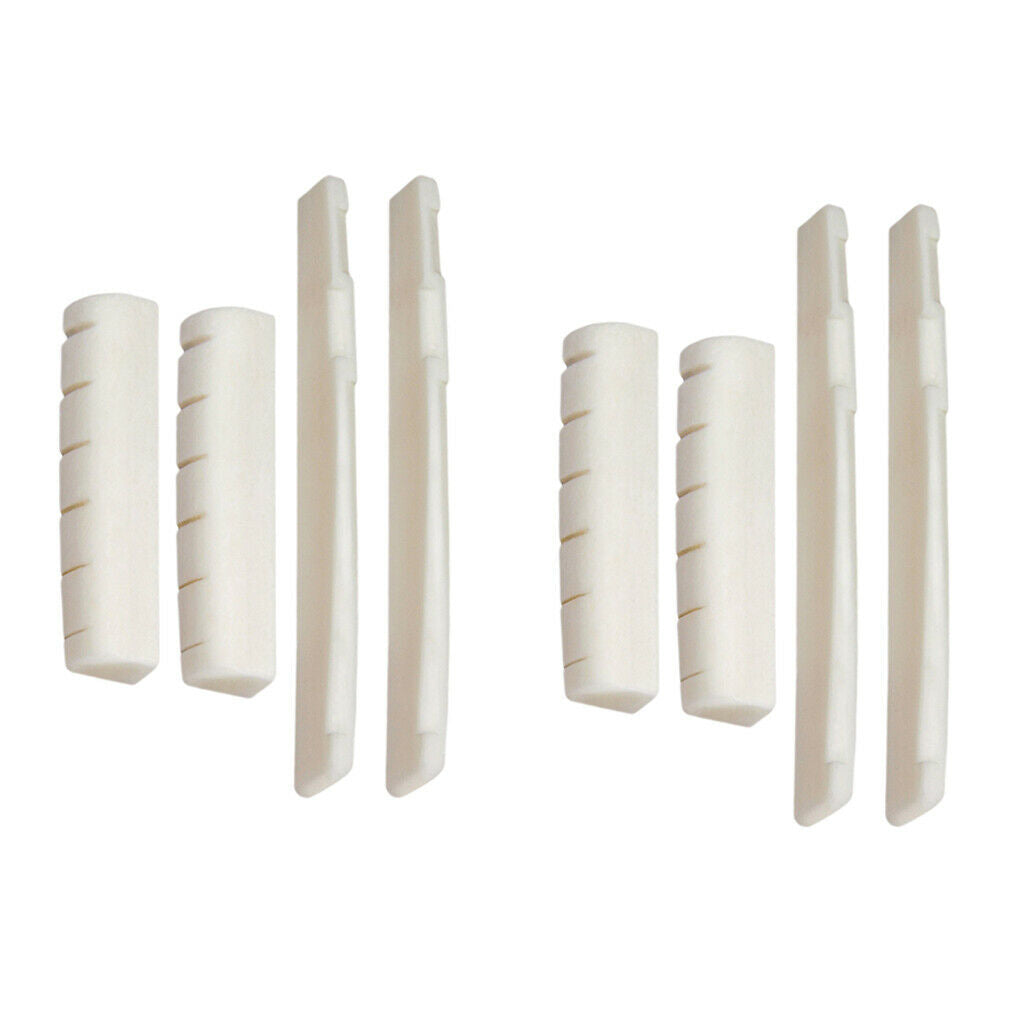 4 Sets of Split Bone Saddles 6 String Guitar Nuts