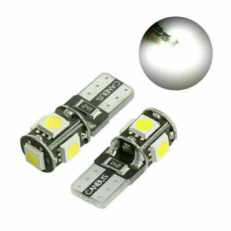 6x T10 LED Canbus Error Free 5 SMD Car Side Wedge light Bulb White 168 194 W5W @