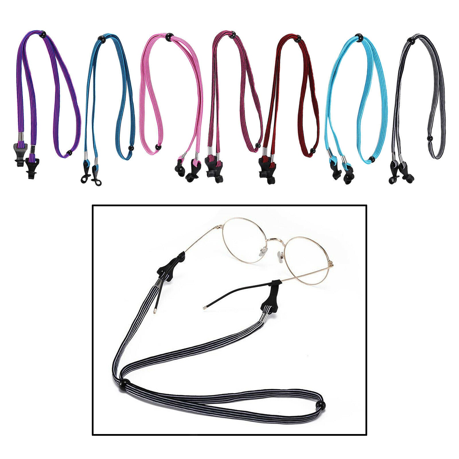 7 Packs Eyeglass Holder Adjustable Eyeglass Lanyard Sport Sunglass Chains