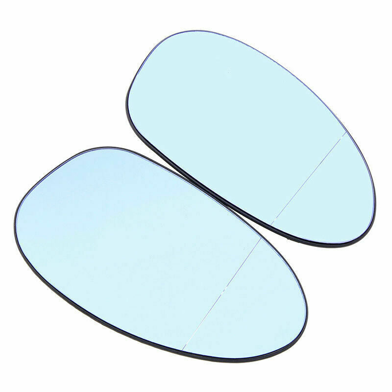 Pair Rearview Mirror Glass Heated Blue Fits BMW 1/3-Series E81 E46 E+ 2008-2014