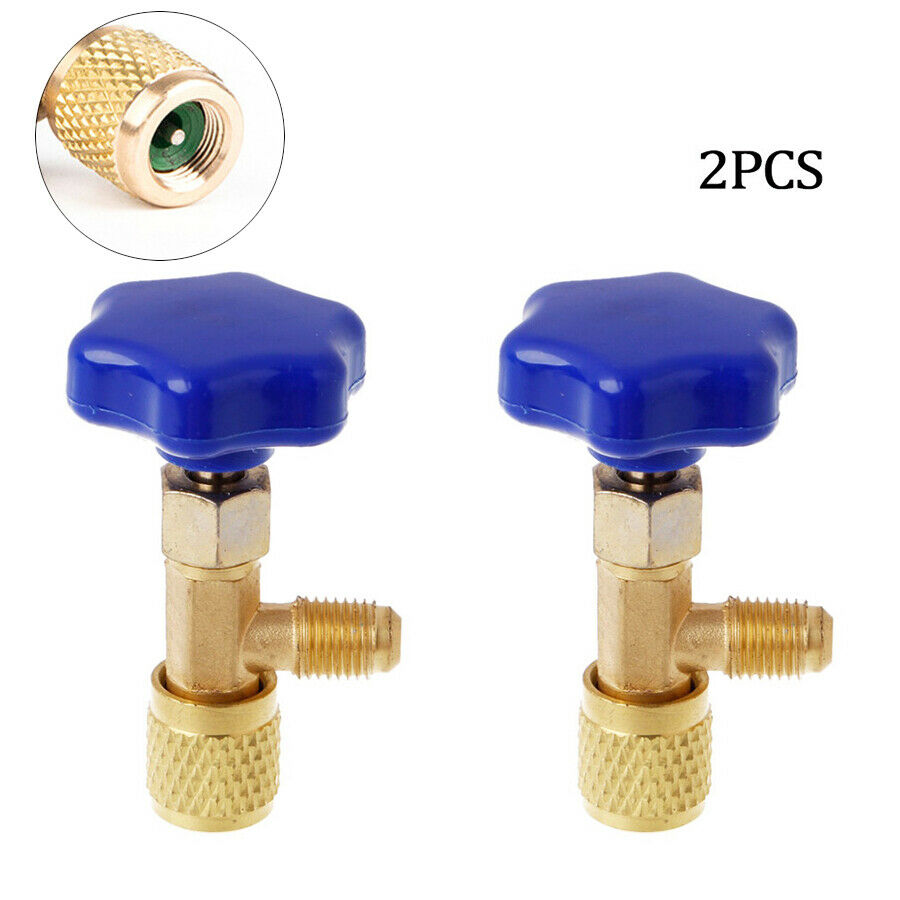2x Car SUV A/C Brass Tap 1/2" Tapper Dispensing Valve Adapter Refrigerant Opener