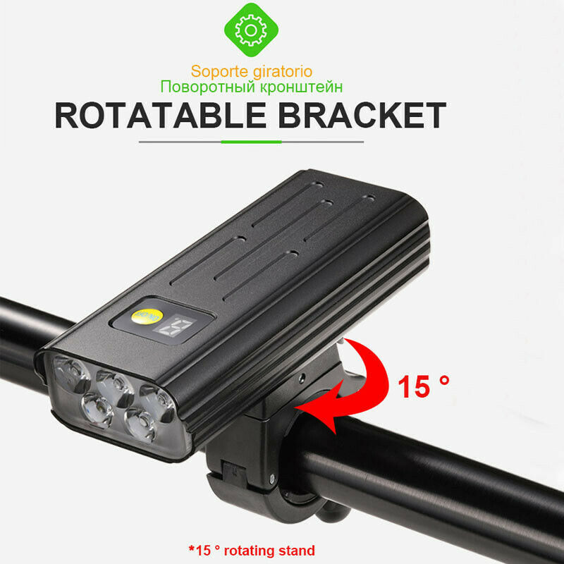5x T6 LED Bicycle Headlight 5200mAh 3000LM Rechargeable Waterproof Cycling Light