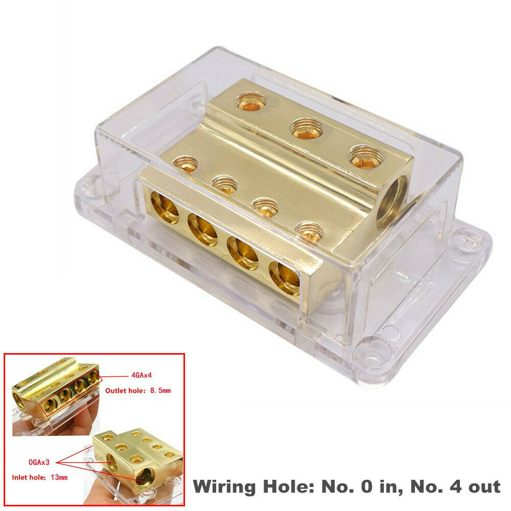 1PCS Car Audio Amplifier Pure Copper 1 Point 4/1 Output 4 Box Wiring Terminal
