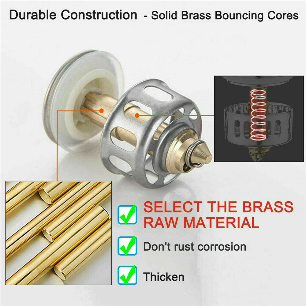 Universal wash Basin Bounce Drain Filter Pop Up  Bathroom Toilet Sink Drain Plug