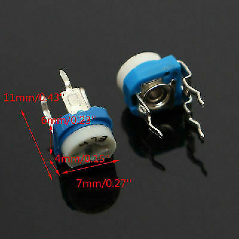10Values 100ohm~1Mohm Potentiometer Variable Resistors Assortment Kit 100PCS