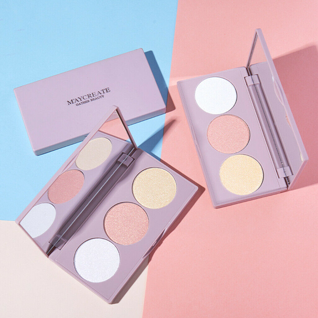 3 Colors Makeup Bronzer Contour Highlight Palette Long Lasting Powder Shades