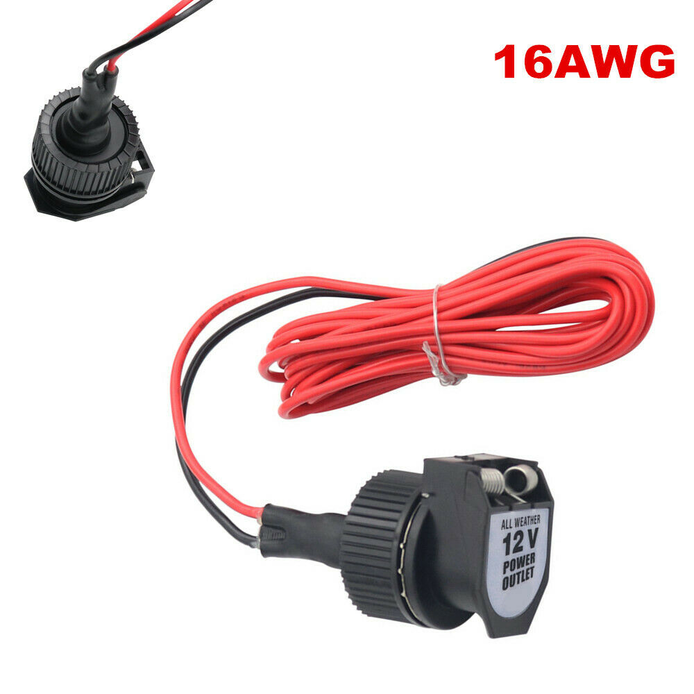 Car Motorcycle Cigarette Lighter Power Socket Female Socket Connector Wire 16AWG