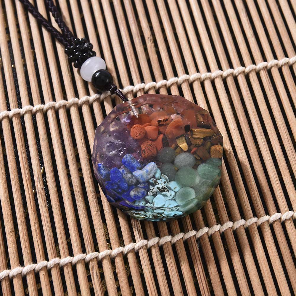 7 Chakra Energy Necklace Orgonite Pendant Sri Yantra Pendant Necklace Sacred