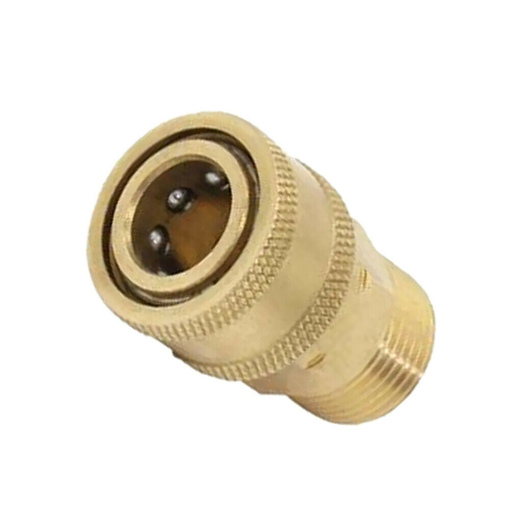 1Pack Quick Connect M22 to 1/4'' Male Connector for Car Pressure Washer Brass