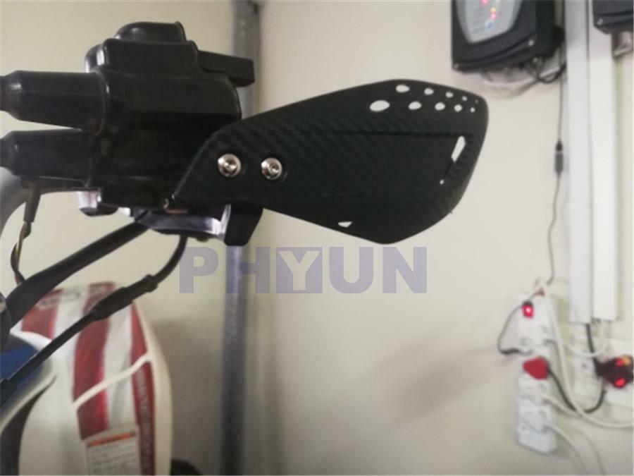 Pair Motorcycle 7/8" Handlebar Guards Handle Protector Shield Carbon Fiber Style