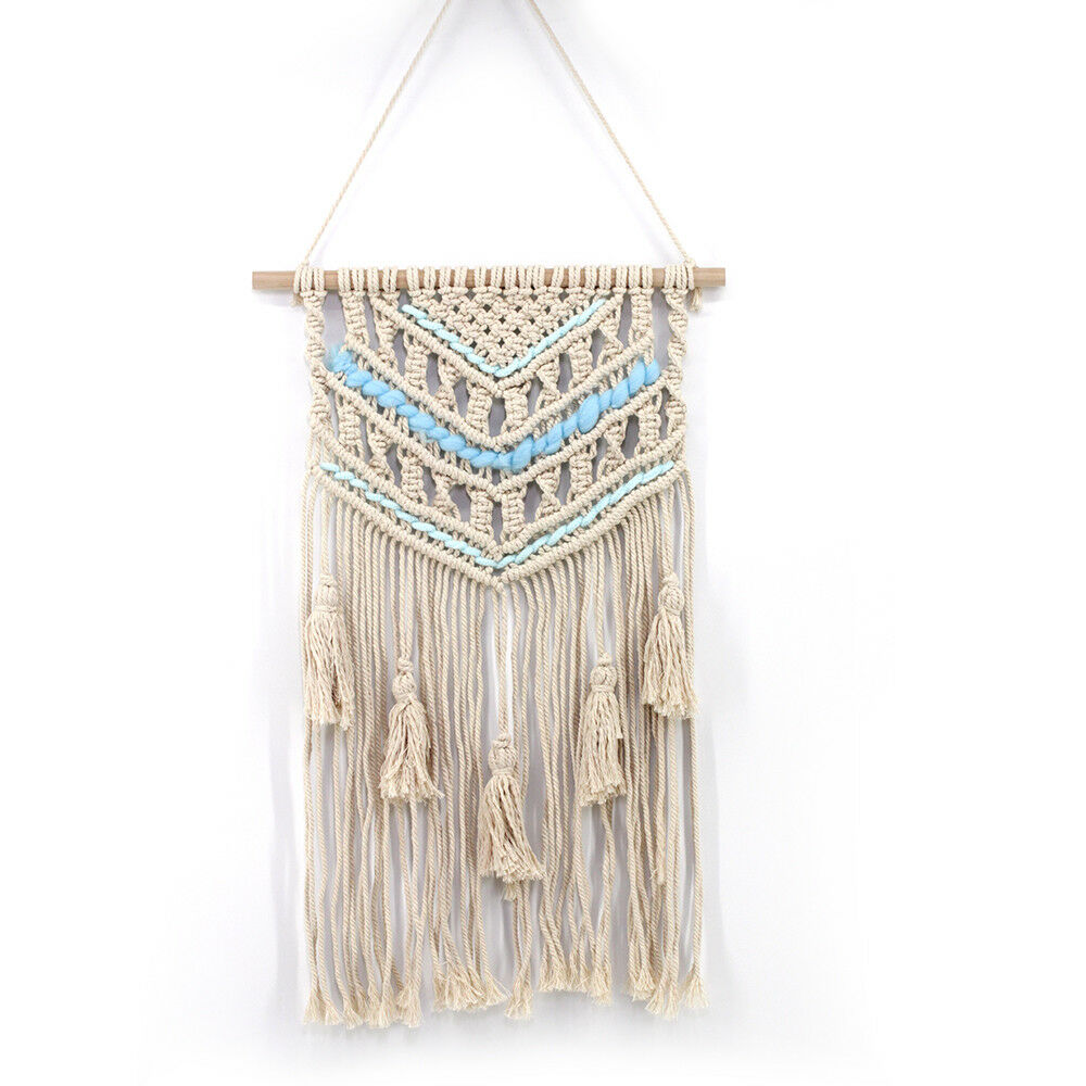 Blue Handmade Macrame Wall Hanging- Woven Wall Art- Macrame Tapestry-Boho Wall D