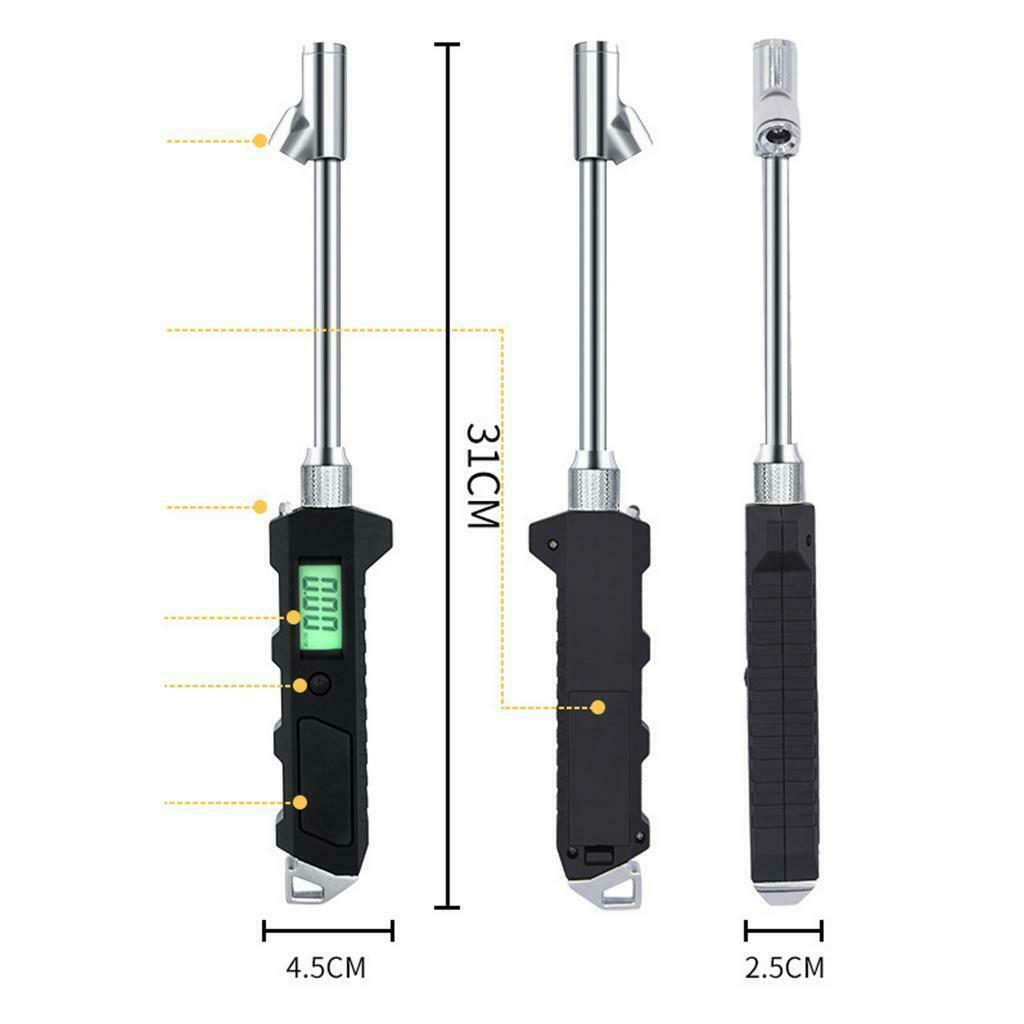 Heavy Duty Digital Tire Pressure Gauge Meter 0-230 PSI Stainless Steel Dual Head