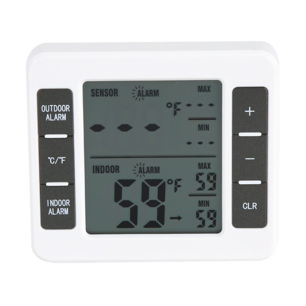 Wireless Digital Refrigerator Freezer Thermometer Alarm High Low Temperature