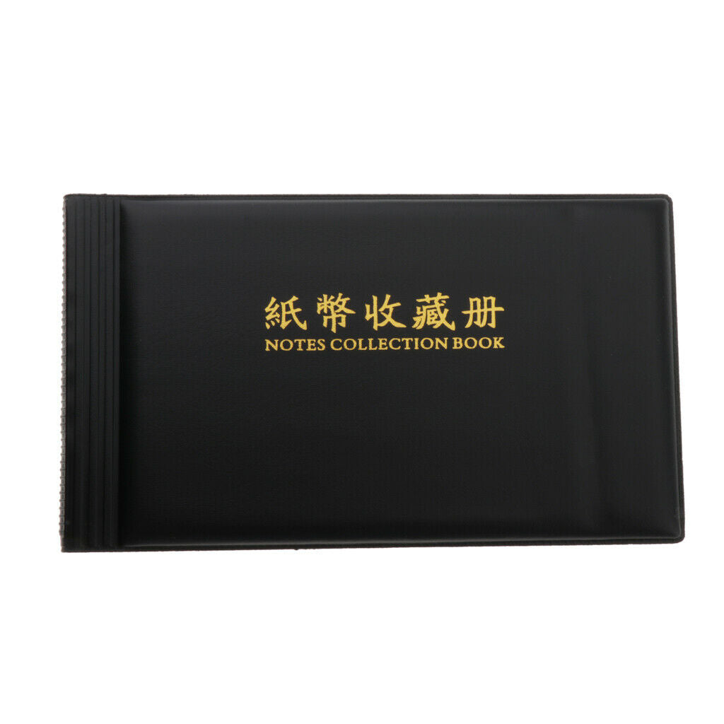 3Pieces Banknote Collection Album Currency Paper Money Stamps Holder Black