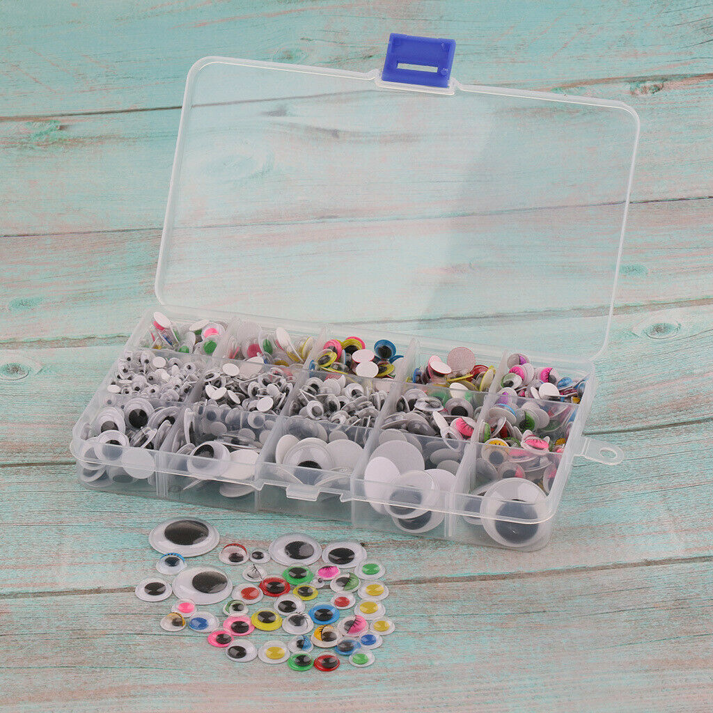 1100-Piece 5-25mm Googly Eyes SELF ADHESIVE Google Wiggly Eyes Craft