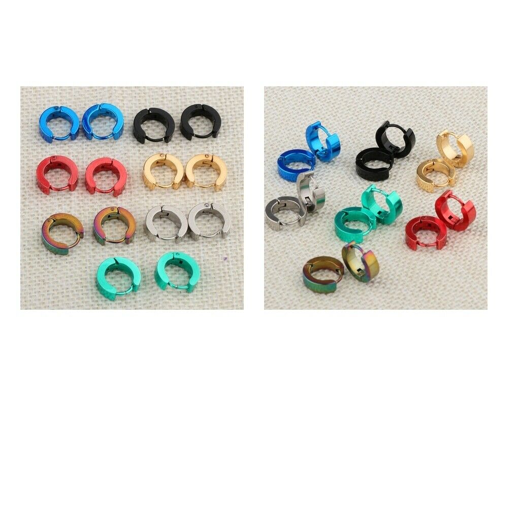 14 Pairs Stainless Steel Women Huggie Hoop Earrings for Men  Ear Piercings