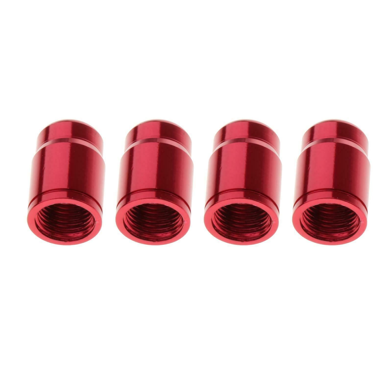 4 Pieces Bike Valve Caps Tire Dust Cover Aluminum Alloy Schrader Red