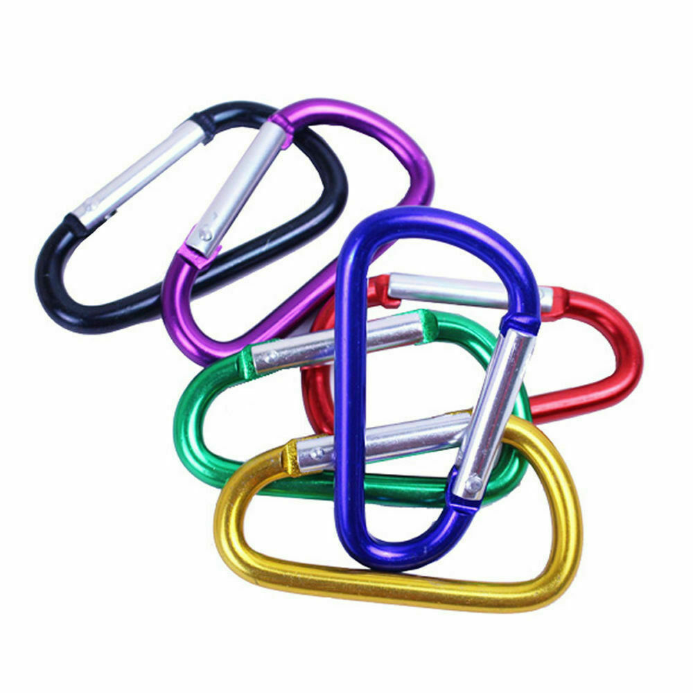 5x Aluminum D-Ring Carabiner Key Clip Chain Snap Hook Camping Karabiner Keyring