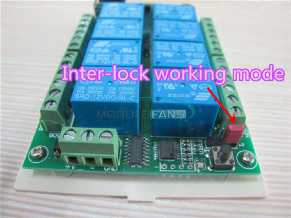 DC 12V 8-Channel Relay RF Switch 1000m Remote Control Transmitter+ Receiver
