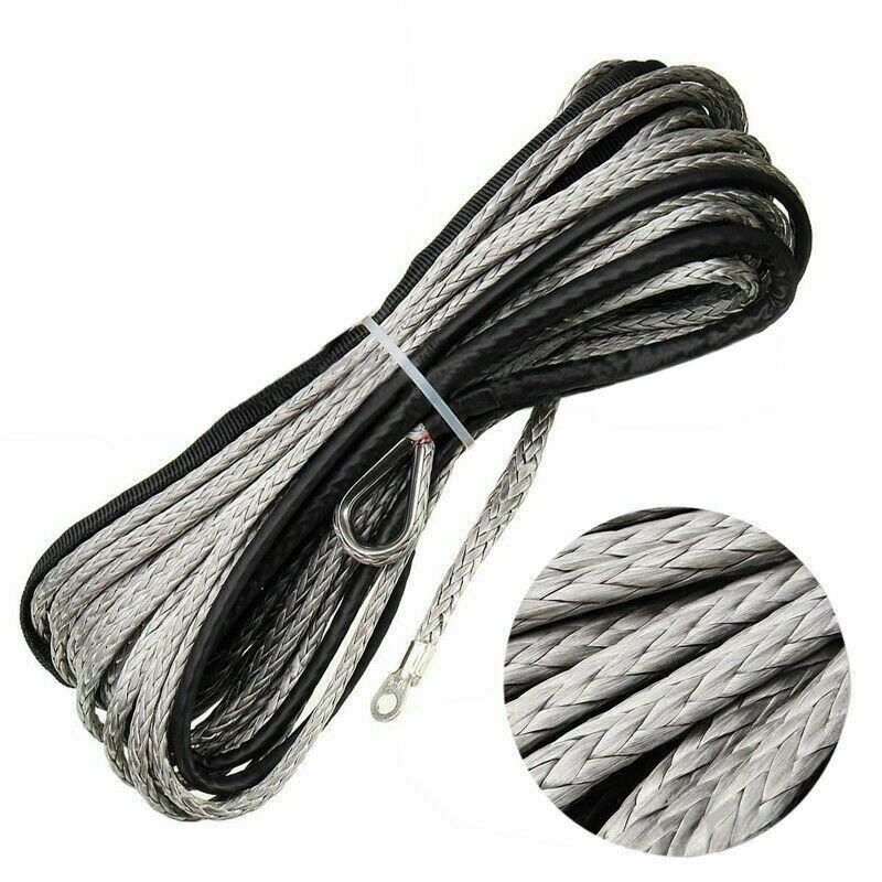 3/16"x50' 10000LBS Synthetic Winch Rope Line Recovery Cable 4WD ATV UTV w/Sheath