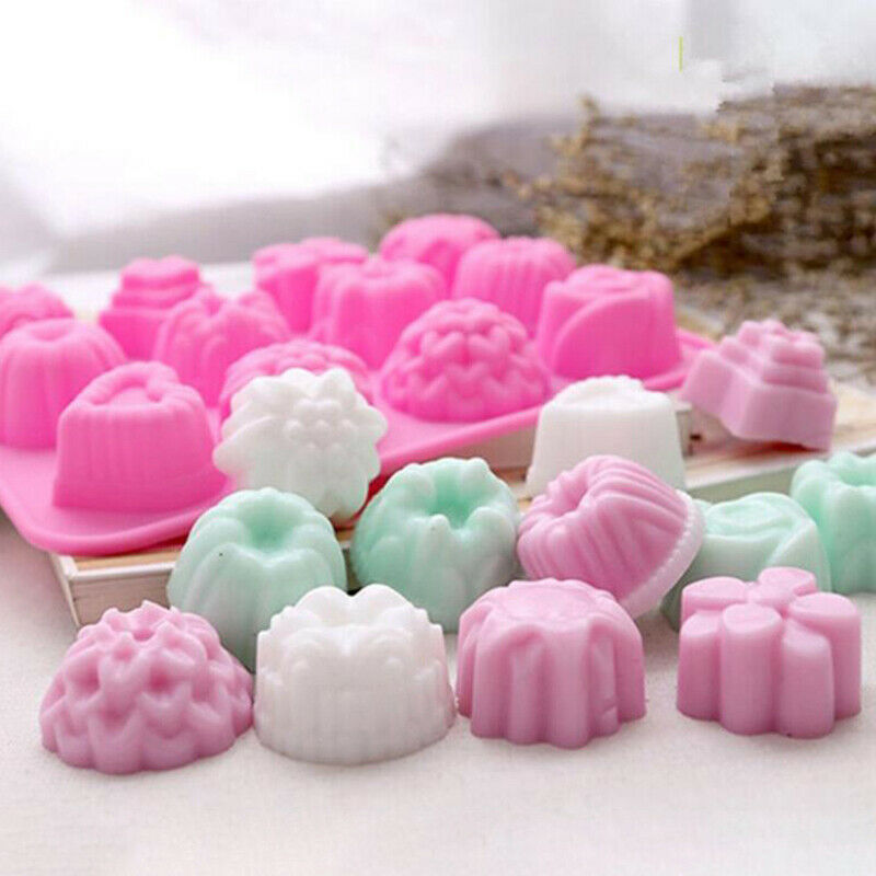 Cake Baking Flower Shaped Silicone Mould DIY Handmade Candle Soap Moulds .l8