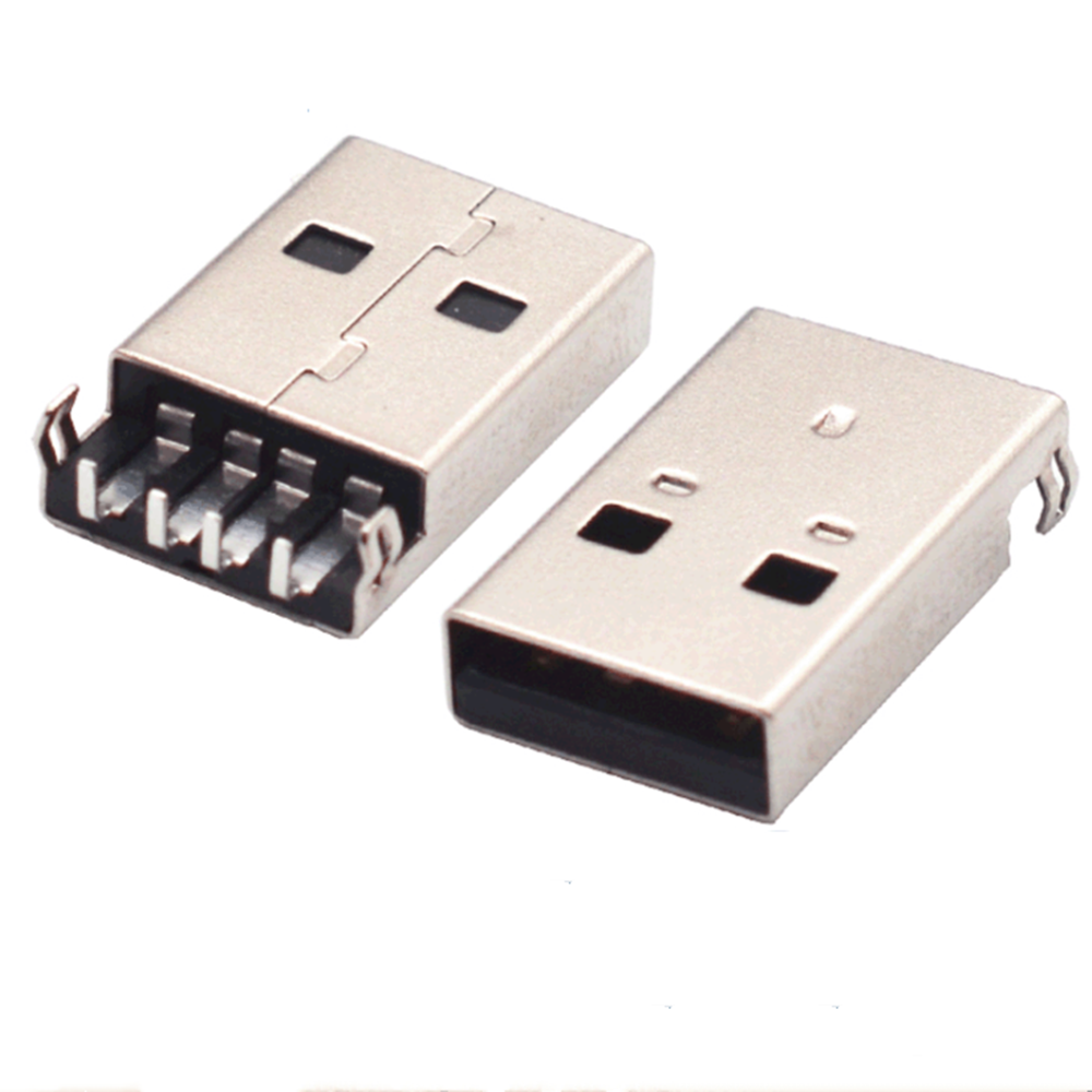 10Pcs A Type 4Pin USB 2.0 Male Plug SMT Connector For Data Transmission Charging