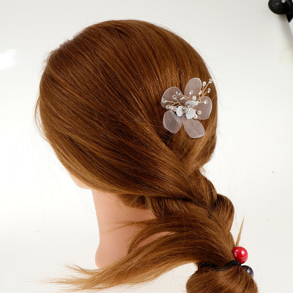 Elegant Pearls Rhinestone Flower Hair Pins Wedding Bridal Bridesmaid Jewelry