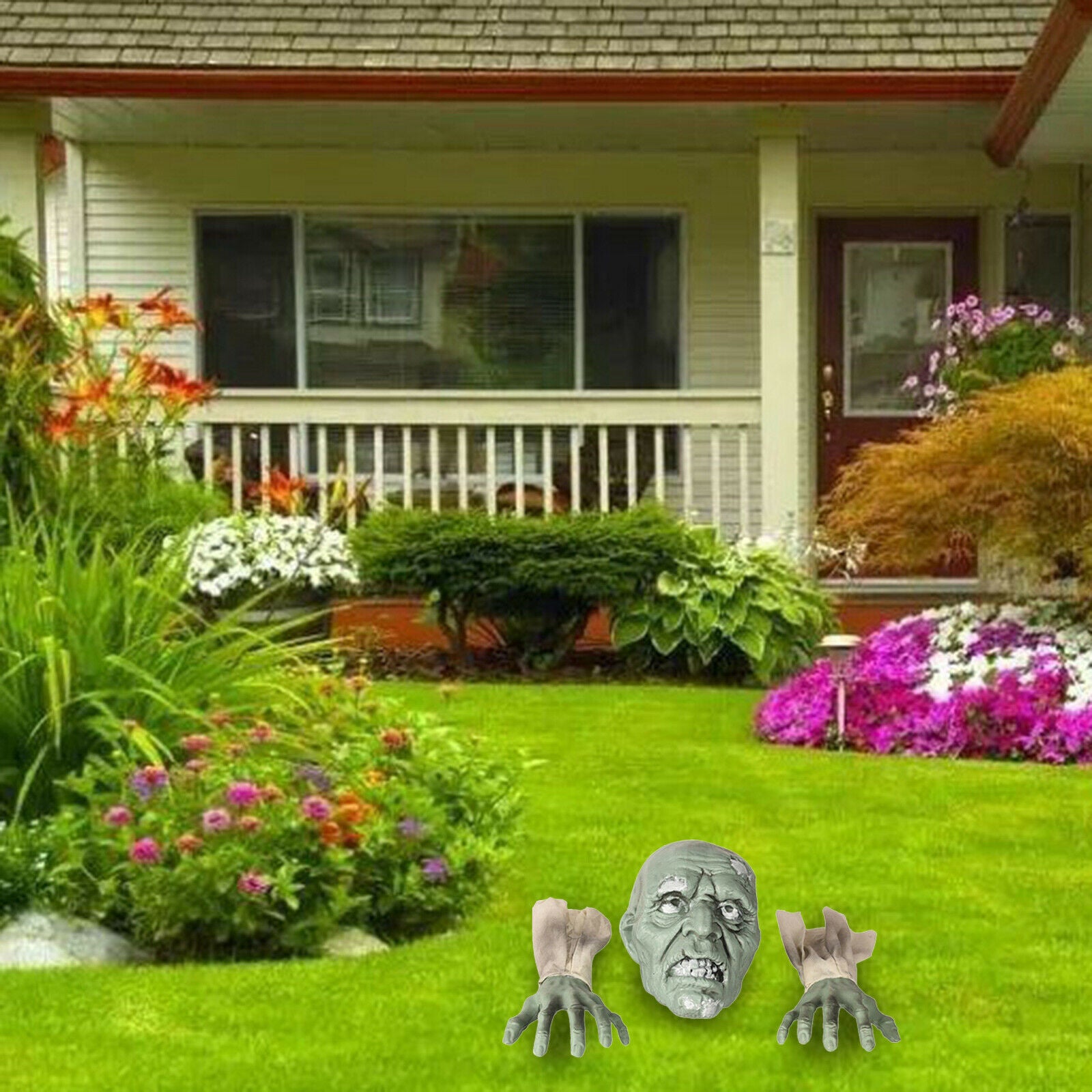 3pcs Horrible Lawn Zombie Decoration Garden Ornament Decor Realistic Statue