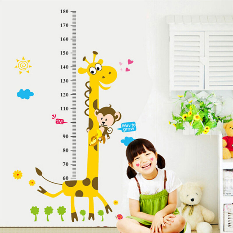 Giraffe Kids Height Measure Wall Stickers PVC Boy Girl Growth Chart 1 - C Dh FG