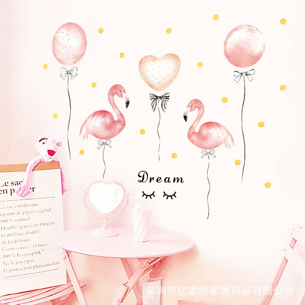 50*70Cm Flamingo Balloon Pink Home Decor Diy Self-Adhesive Wardrobe Stick.l8