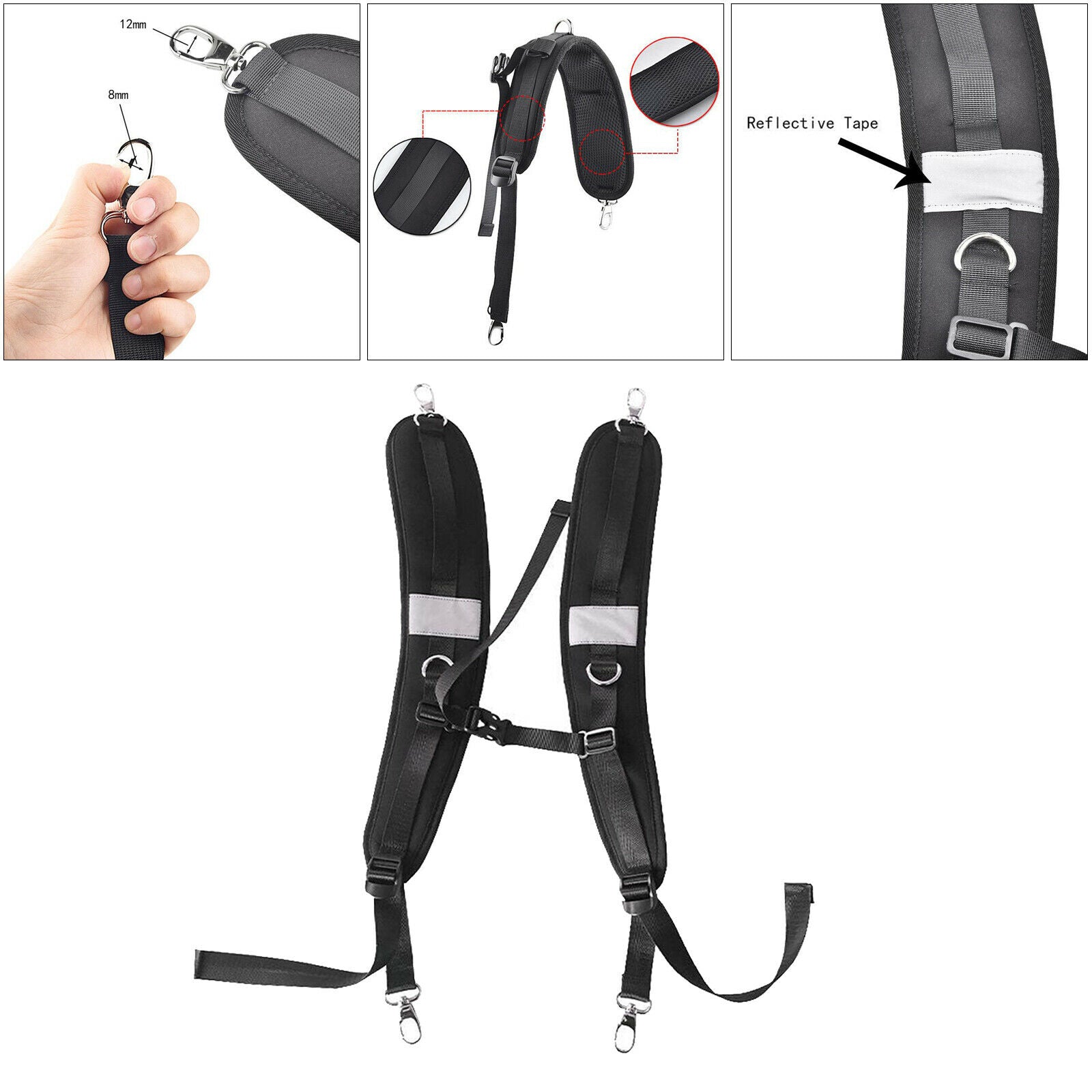 Waterproof Shoulder Backpack Bag Shoulder Strap Shock Protection Accessorys