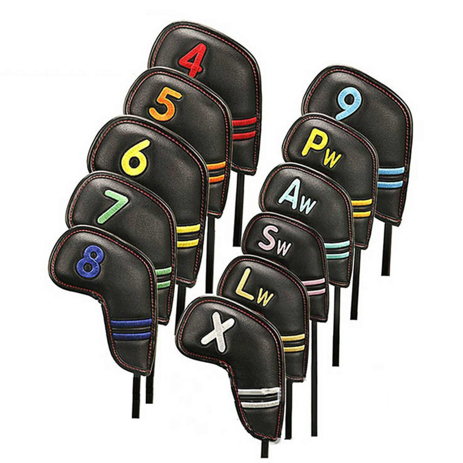 11 Pieces Golf Iron Headcover Waterproof Head Cover Wedges Protector Case